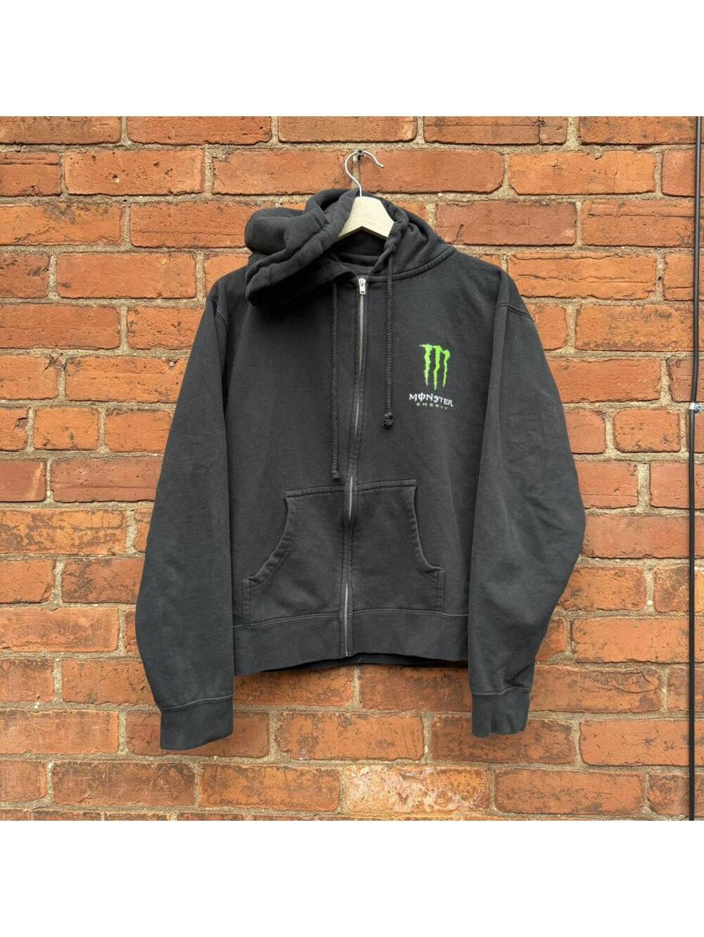 Vintage monster energy drink zip up hoodie S 00s